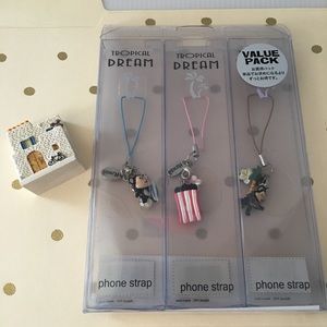 Hawaiian Beach Set of 3 Phone Straps